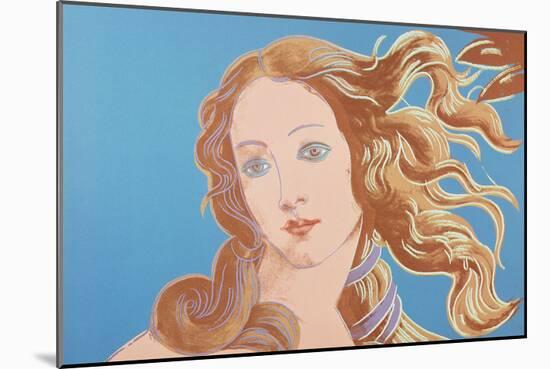 Details of Renaissance Paintings (Sandro Botticelli, Birth of Venus, 1482), 1984 (blue)-Andy Warhol-Mounted Art Print