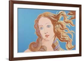 Details of Renaissance Paintings (Sandro Botticelli, Birth of Venus, 1482), 1984 (blue)-Andy Warhol-Framed Art Print