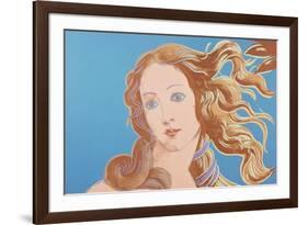 Details of Renaissance Paintings (Sandro Botticelli, Birth of Venus, 1482), 1984 (blue)-Andy Warhol-Framed Art Print