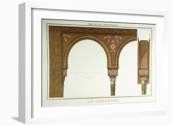 Details of the Arches in the Sala De Los Abencerages, 1839-null-Framed Giclee Print