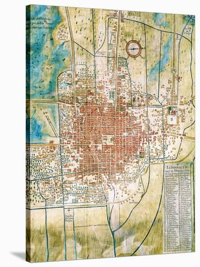 Detallo Del Plano de La Ciudad de Mexico y Sus Alrededores, 1753-null-Stretched Canvas