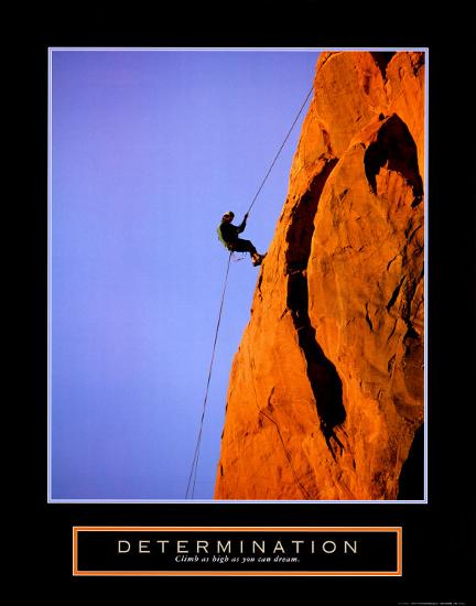 Determination: Climber-null-Lamina Framed Art Print