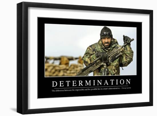 Determination: Inspirational Quote and Motivational Poster-null-Framed Premium Photographic Print