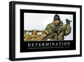 Determination: Inspirational Quote and Motivational Poster-null-Framed Photographic Print