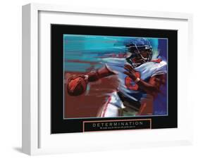 Determination - Quarterback-Bill Hall-Framed Art Print