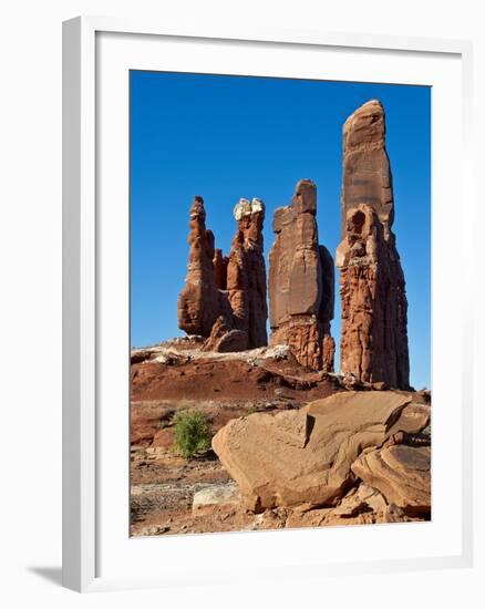 Determination Towers Monolith Group in Courthouse Pasture Northwest of Moab, Moab, Utah, Usa-Charles Crust-Framed Photographic Print