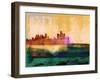 Detroit Abstract Skyline II-Emma Moore-Framed Art Print