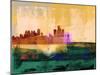 Detroit Abstract Skyline II-Emma Moore-Mounted Art Print