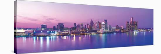 Detroit at Sunrise, Michigan-null-Stretched Canvas