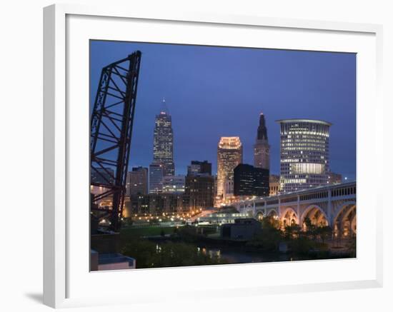 Detroit Avenue Bridge, Cleveland, Ohio, USA-Walter Bibikow-Framed Photographic Print