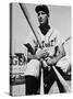 Detroit Baseball Player Hank Greenberg Seated, Holding Bats-Arthur Griffin-Stretched Canvas