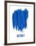 Detroit Brush Stroke Skyline - Blue-NaxArt-Framed Art Print