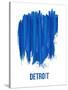 Detroit Brush Stroke Skyline - Blue-NaxArt-Stretched Canvas