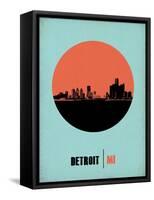 Detroit Circle Poster 2-NaxArt-Framed Stretched Canvas