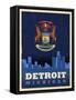 Detroit City Flag-Red Atlas Designs-Framed Stretched Canvas