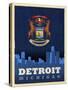 Detroit City Flag-Red Atlas Designs-Stretched Canvas
