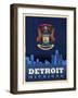 Detroit City Flag-Red Atlas Designs-Framed Giclee Print