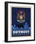 Detroit City Flag-Red Atlas Designs-Framed Giclee Print