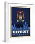 Detroit City Flag-Red Atlas Designs-Framed Giclee Print