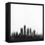 Detroit City Skyline - Black-NaxArt-Framed Stretched Canvas