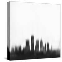 Detroit City Skyline - Black-NaxArt-Stretched Canvas