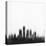 Detroit City Skyline - Black-NaxArt-Stretched Canvas