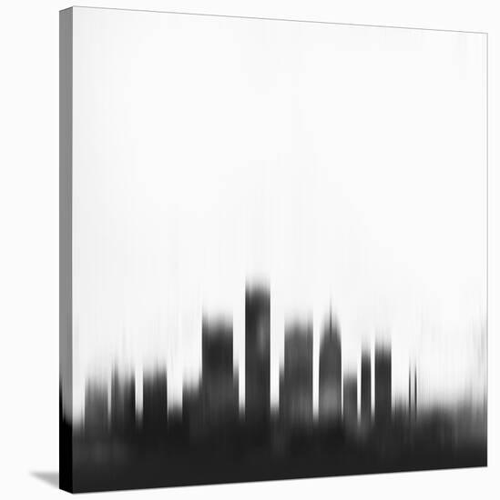 Detroit City Skyline - Black-NaxArt-Stretched Canvas