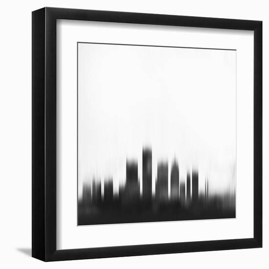 Detroit City Skyline - Black-NaxArt-Framed Art Print