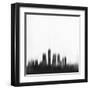 Detroit City Skyline - Black-NaxArt-Framed Art Print