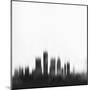 Detroit City Skyline - Black-NaxArt-Mounted Art Print