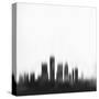 Detroit City Skyline - Black-NaxArt-Stretched Canvas