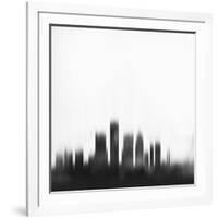 Detroit City Skyline - Black-NaxArt-Framed Art Print