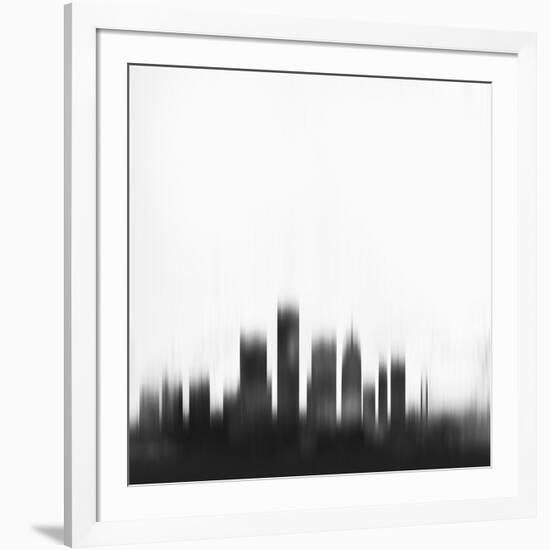 Detroit City Skyline - Black-NaxArt-Framed Art Print