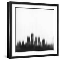 Detroit City Skyline - Black-NaxArt-Framed Art Print