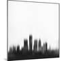 Detroit City Skyline - Black-NaxArt-Mounted Art Print