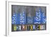 Detroit City Skyline License Plate Art-Design Turnpike-Framed Giclee Print