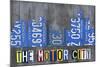 Detroit City Skyline License Plate Art-Design Turnpike-Mounted Giclee Print