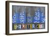 Detroit City Skyline License Plate Art-Design Turnpike-Framed Giclee Print