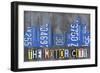 Detroit City Skyline License Plate Art-Design Turnpike-Framed Giclee Print