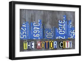 Detroit City Skyline License Plate Art-Design Turnpike-Framed Giclee Print