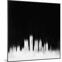 Detroit City Skyline - White-NaxArt-Mounted Art Print