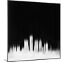 Detroit City Skyline - White-NaxArt-Mounted Art Print