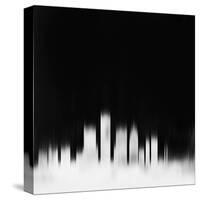 Detroit City Skyline - White-NaxArt-Stretched Canvas