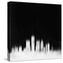 Detroit City Skyline - White-NaxArt-Stretched Canvas