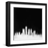 Detroit City Skyline - White-NaxArt-Framed Art Print