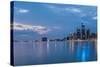 Detroit City Skyline-ncortez-Stretched Canvas