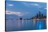 Detroit City Skyline-ncortez-Stretched Canvas