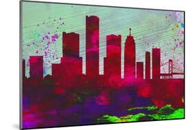 Detroit City Skyline-NaxArt-Mounted Art Print