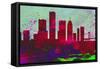 Detroit City Skyline-NaxArt-Framed Stretched Canvas