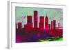 Detroit City Skyline-NaxArt-Framed Art Print